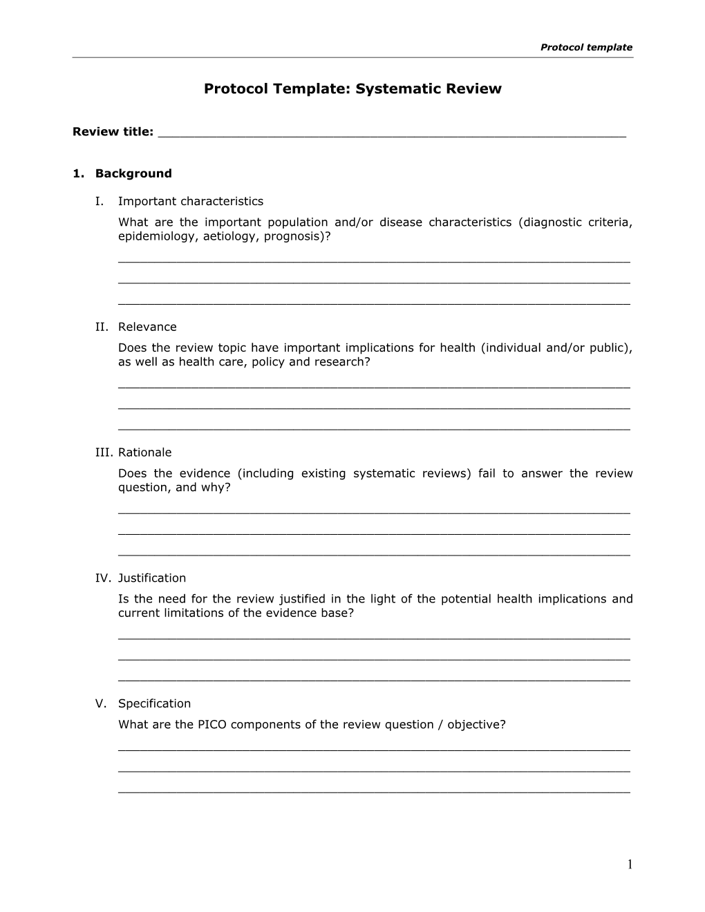 Basic Protocol Template