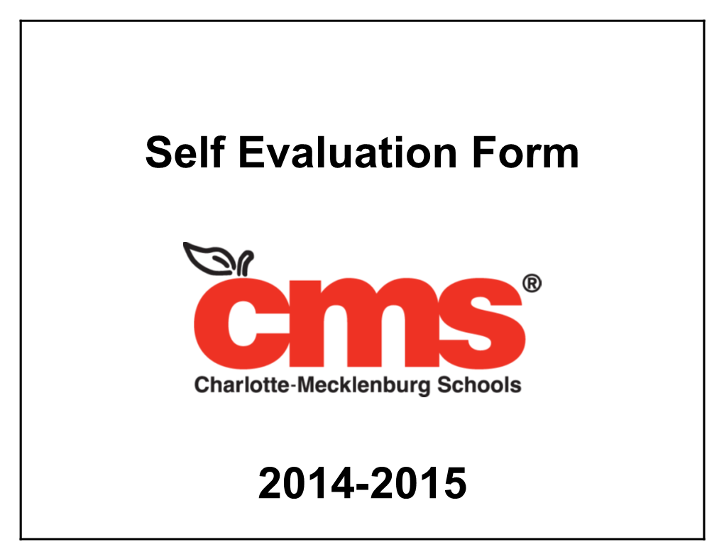 Self Evaluation Form Template 2014-2015