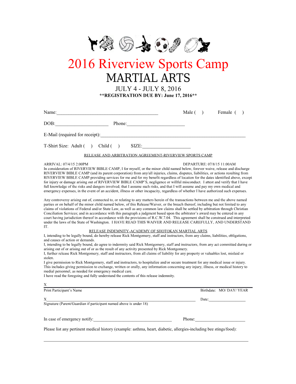 2016 Riverview Sports Camp