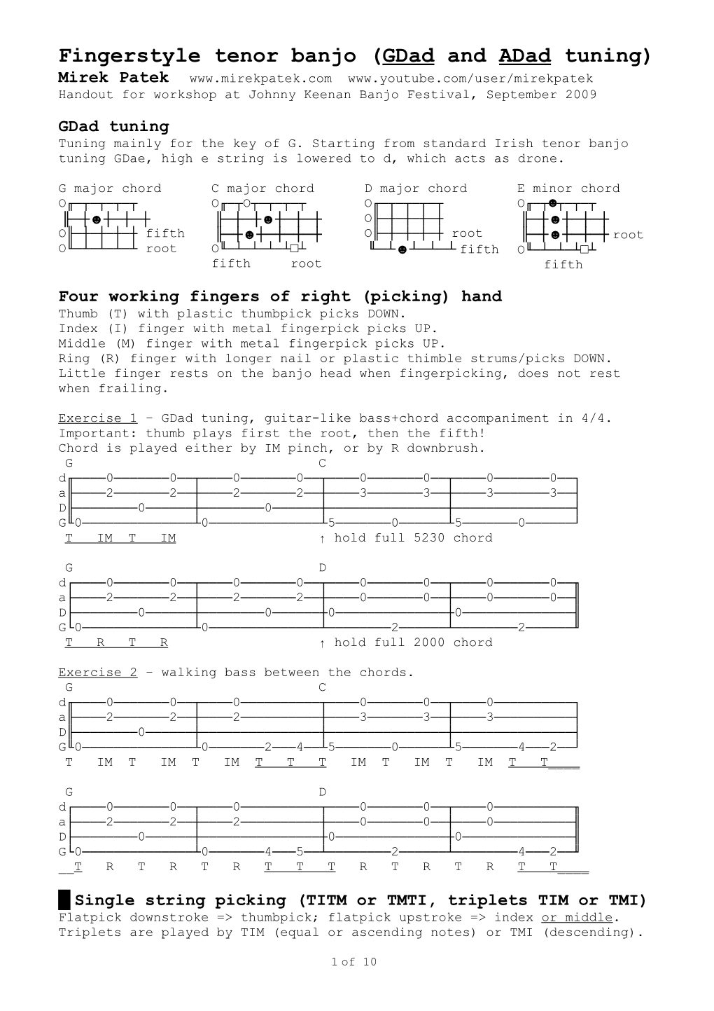 Frailing and Fingerpicking on Irish Tenor Banjo