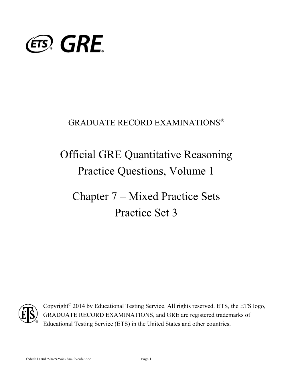 Official GRE Quantitative Reasoning s1