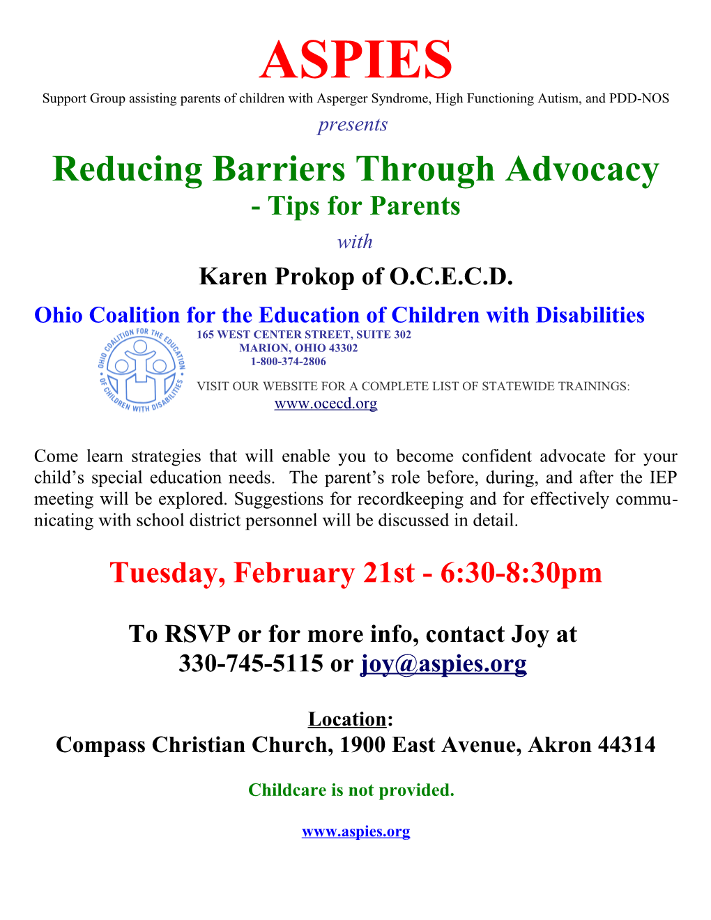 Reducing Barriers Through Advocacy