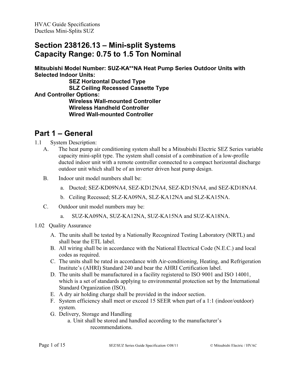 HVAC Guide Specifications s3