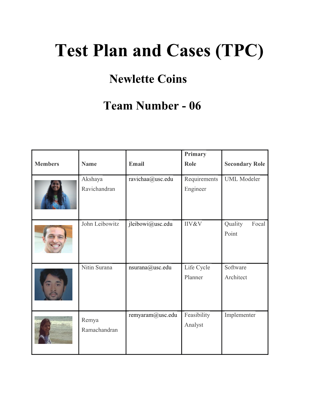 Test Plan and Cases (TPC) s2