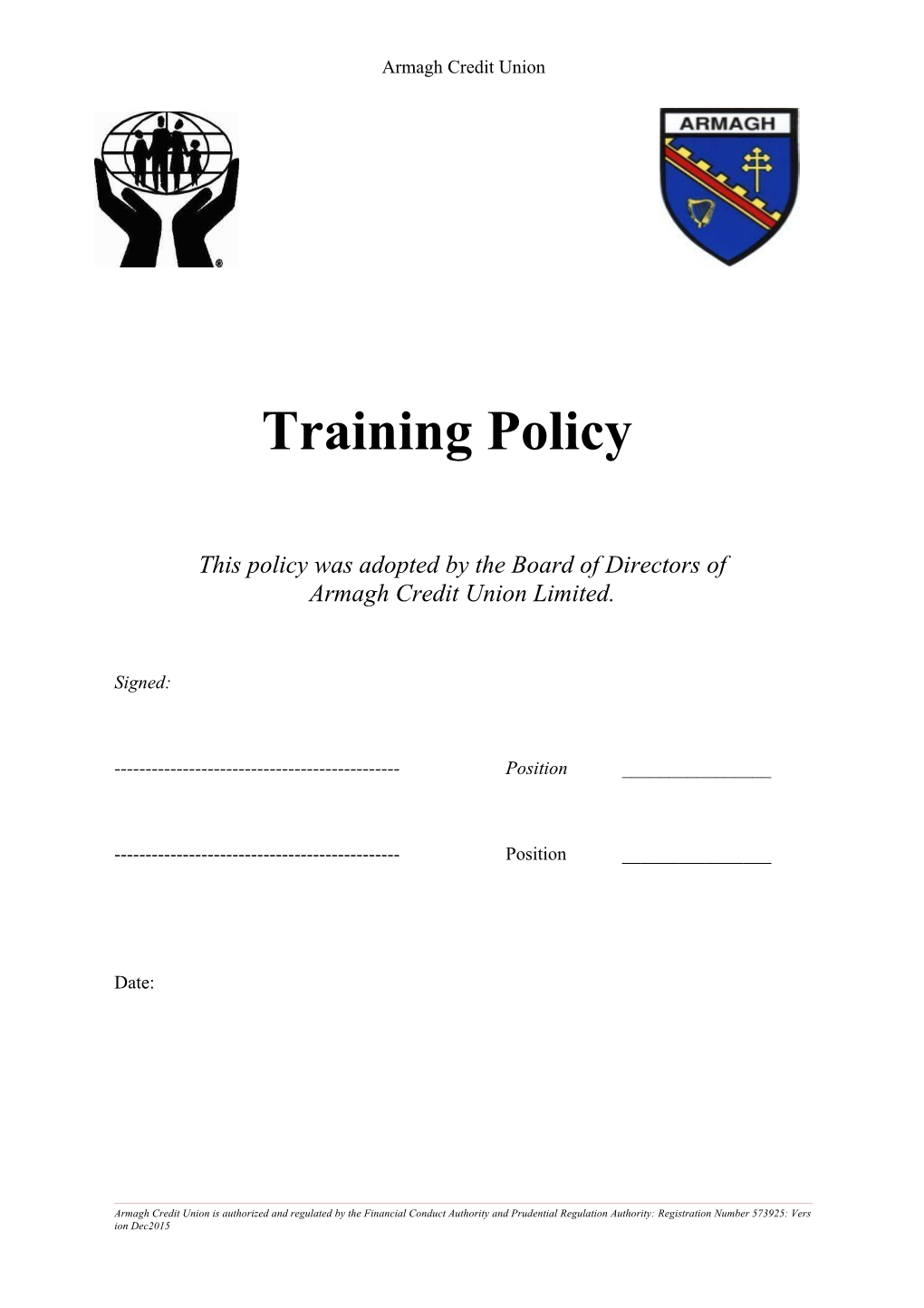 Sample Training Policy for Credit Unions