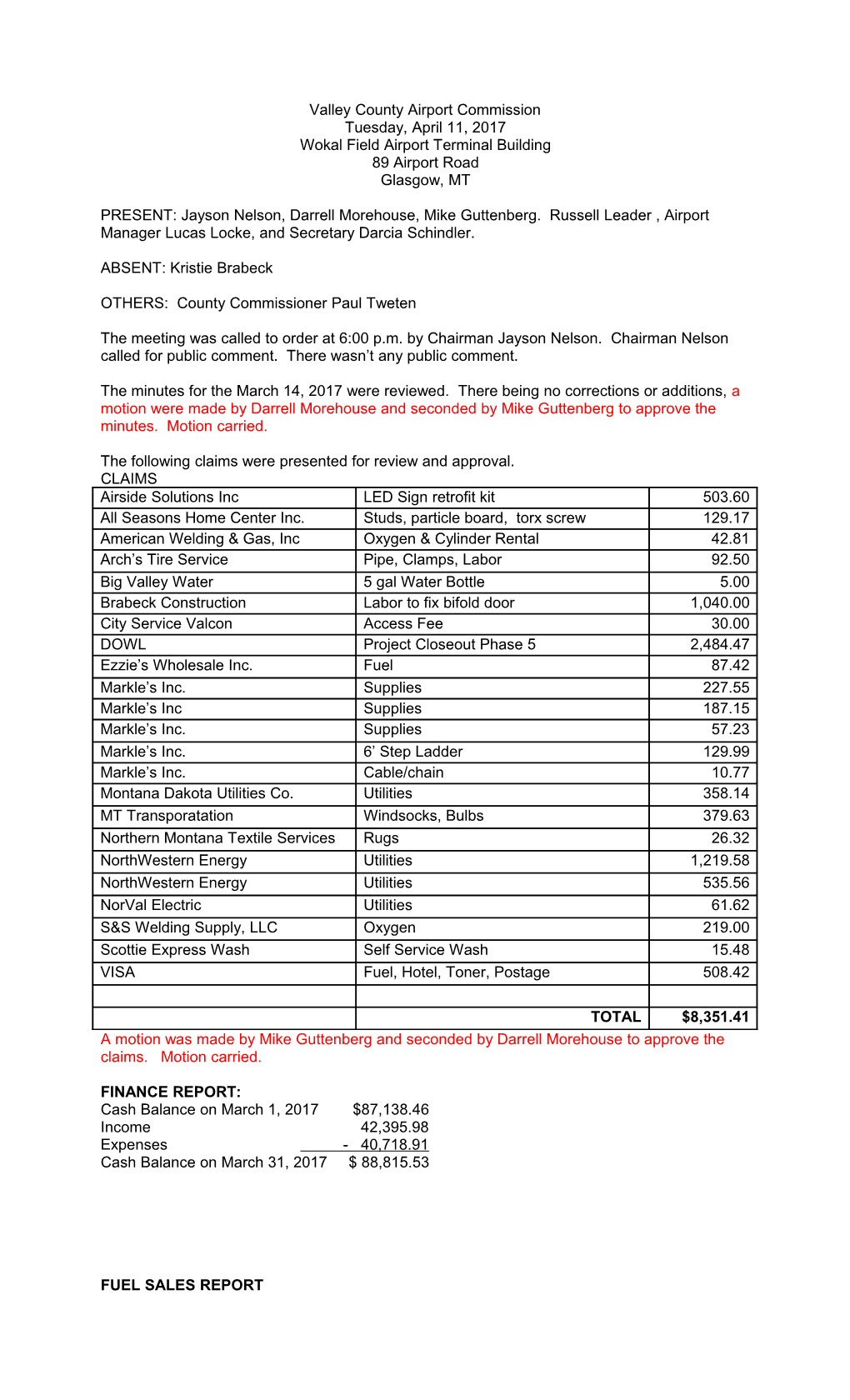 Valley County Airport Commission