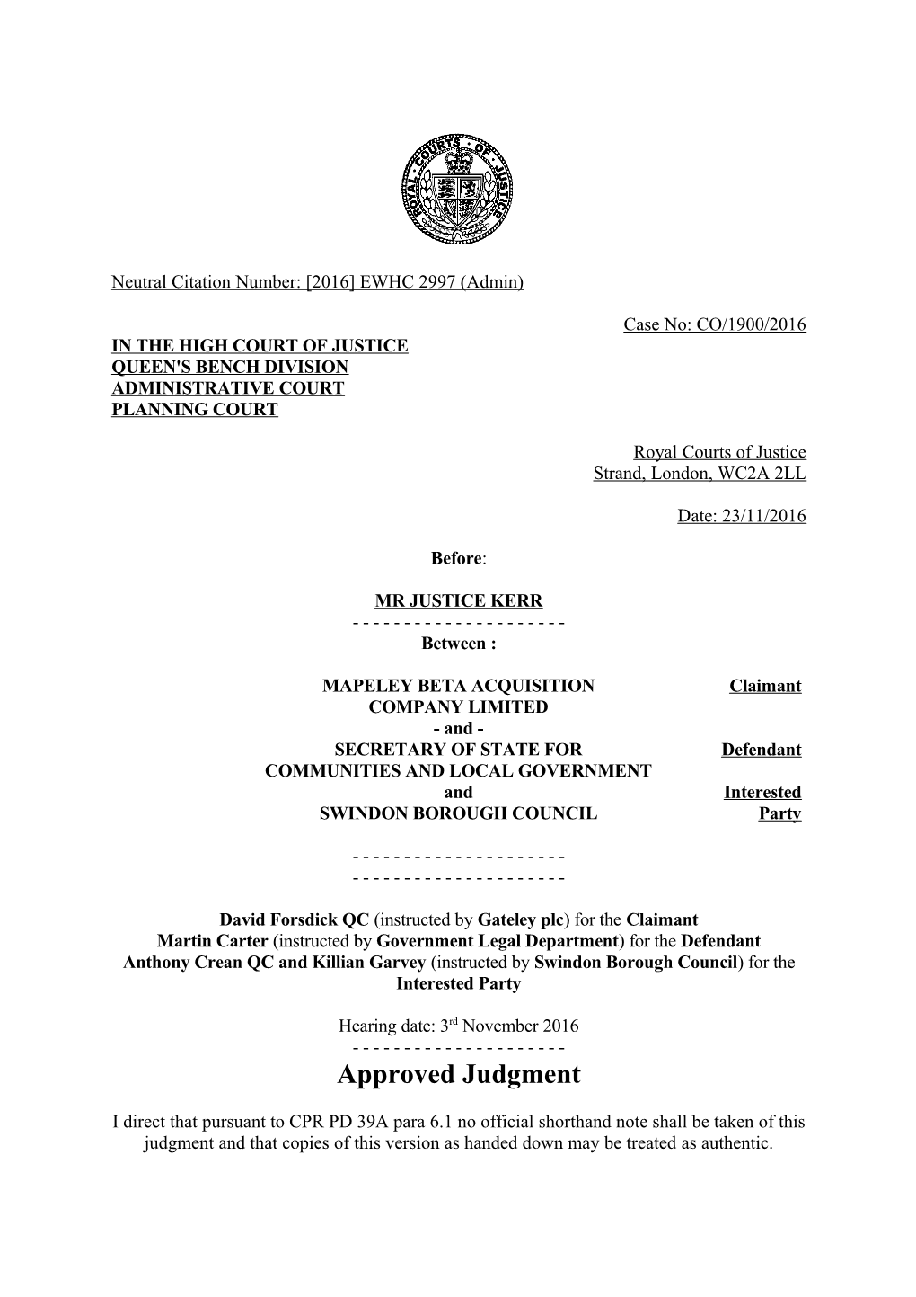 High Court Judgment Template s10