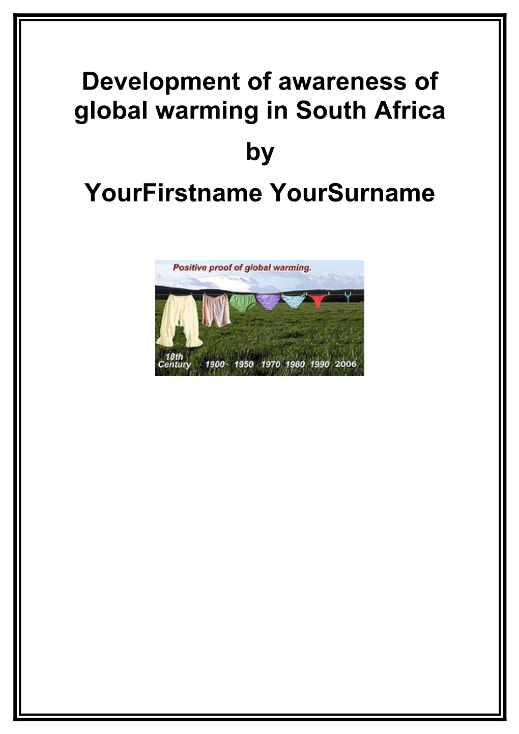 SA Faces up to Global Warming