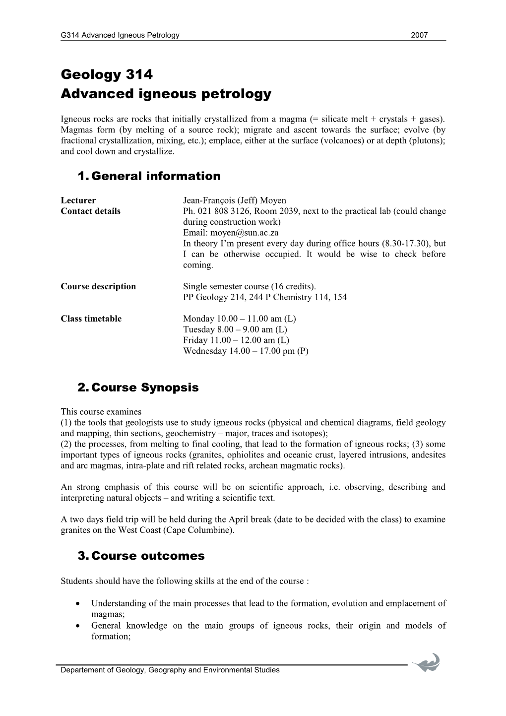 Advanced Igneous Petrology