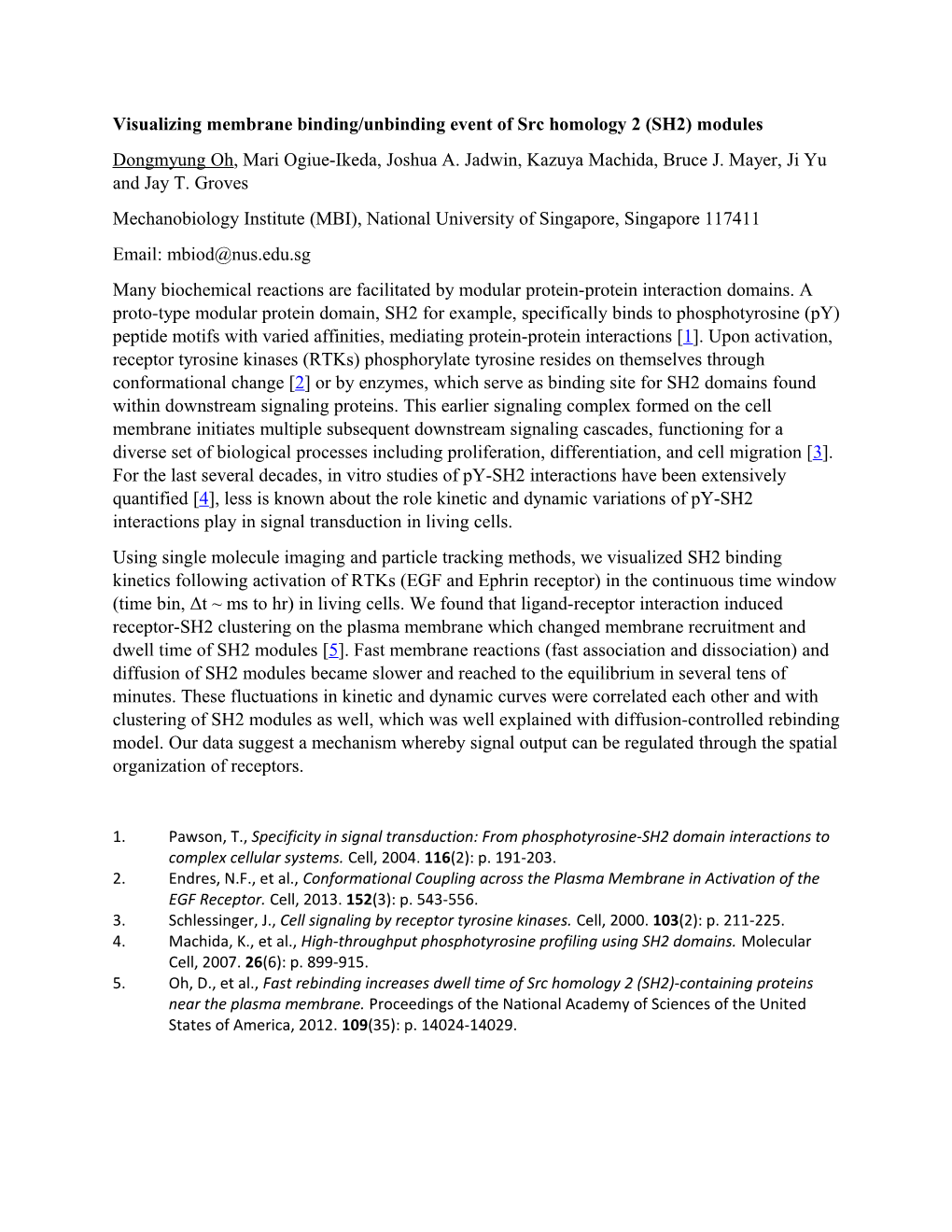 Visualizing Membrane Binding/Unbinding Event of Src Homology 2 (SH2) Modules