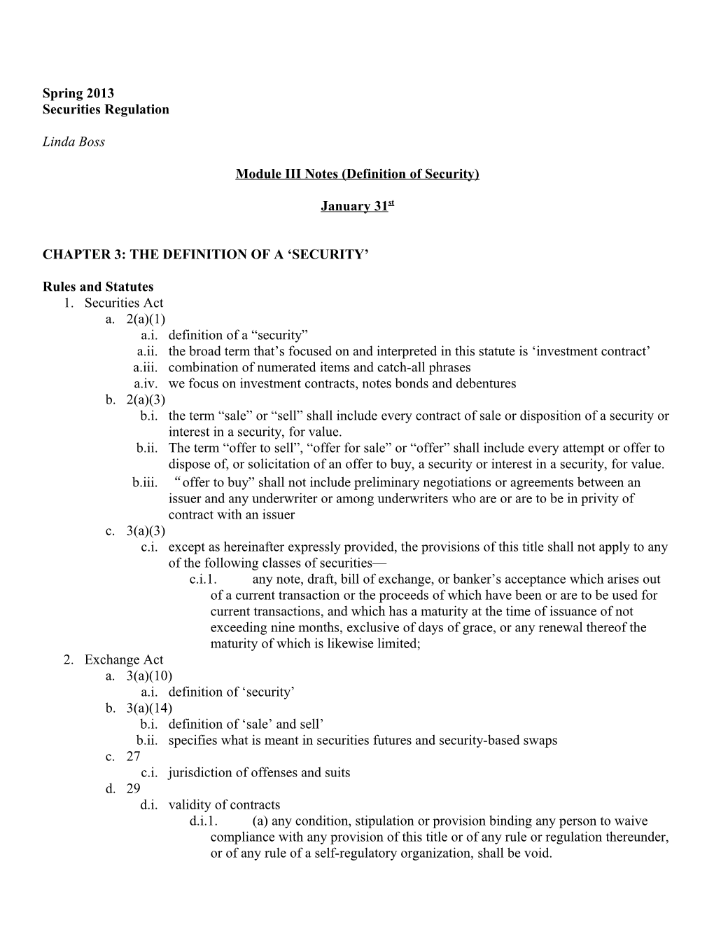 Module III Notes (Definition of Security)