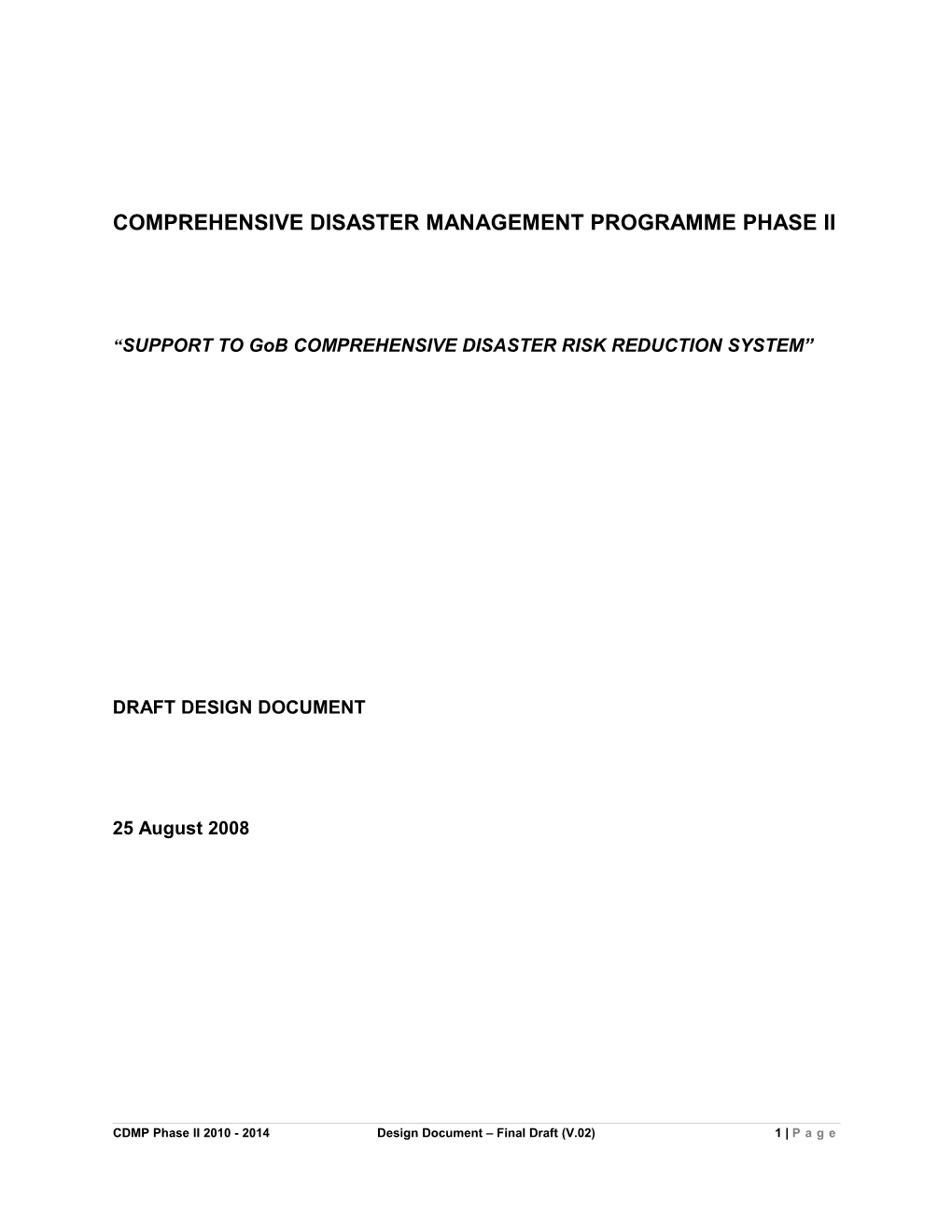 Comprehensive Disaster Management Programme Phase Ii