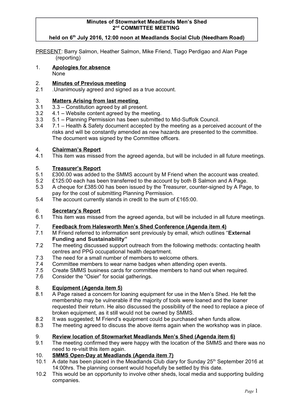 Notes from National Punctuality Task Force Meeting