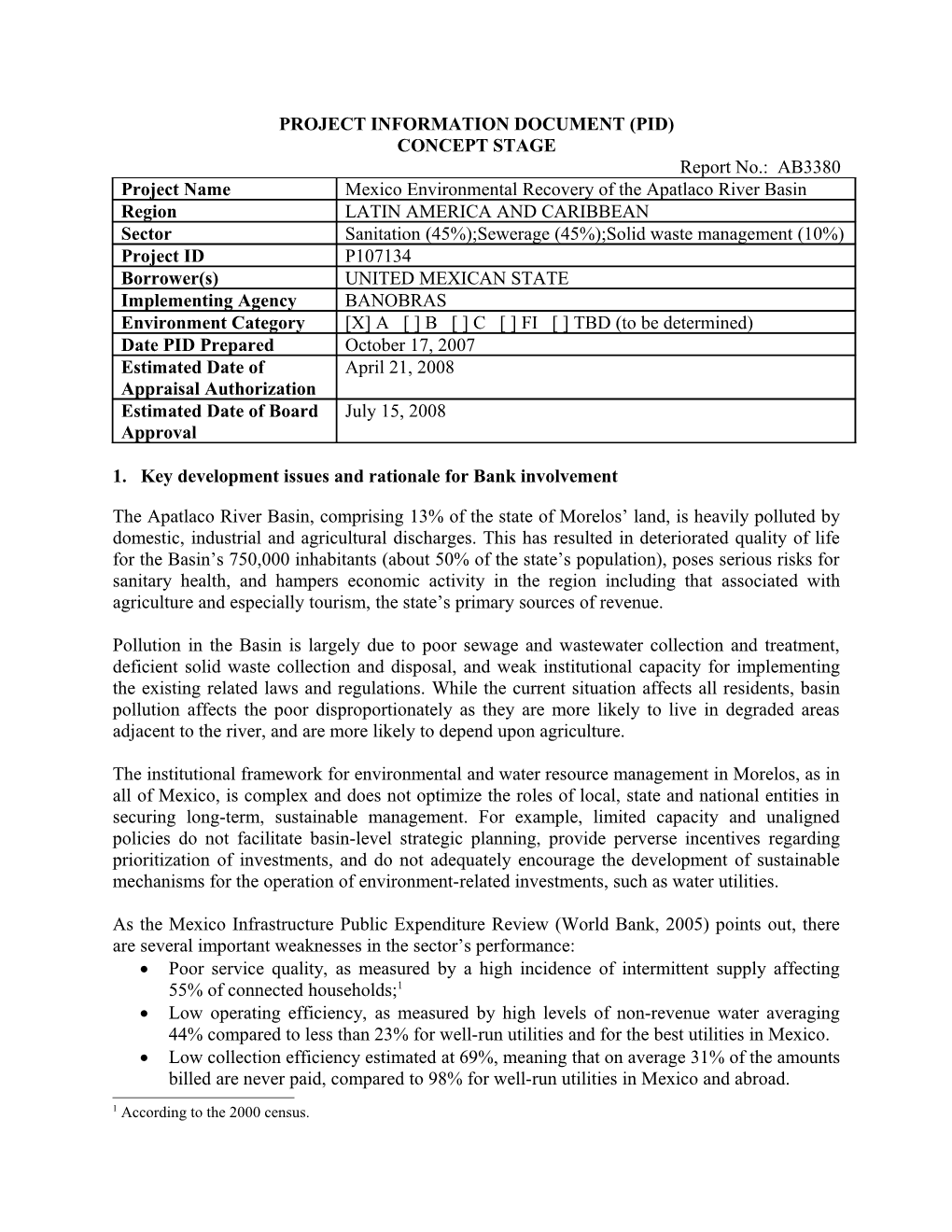 Project Information Document (Pid) s40