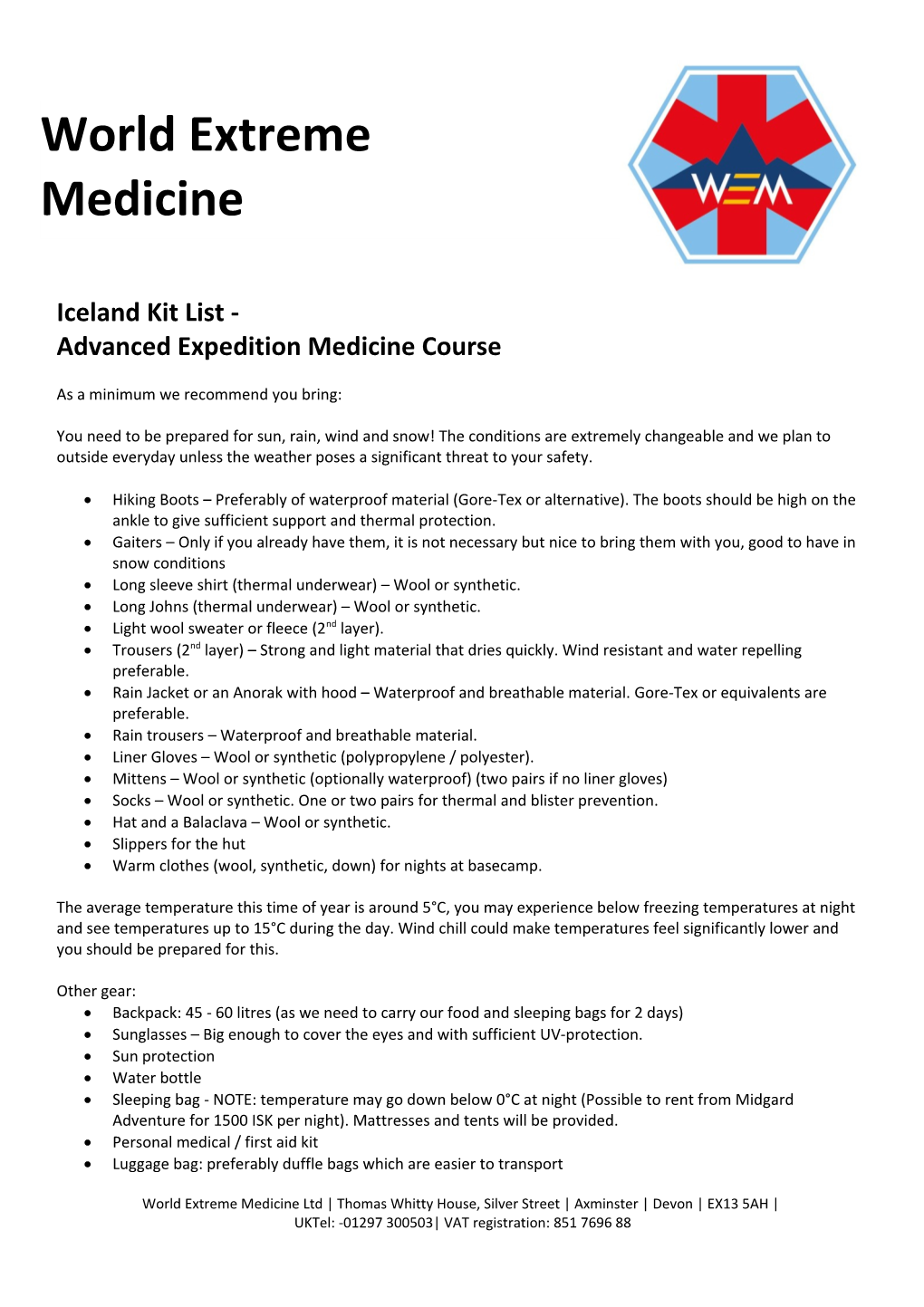 Advanced Expedition Medicine Course