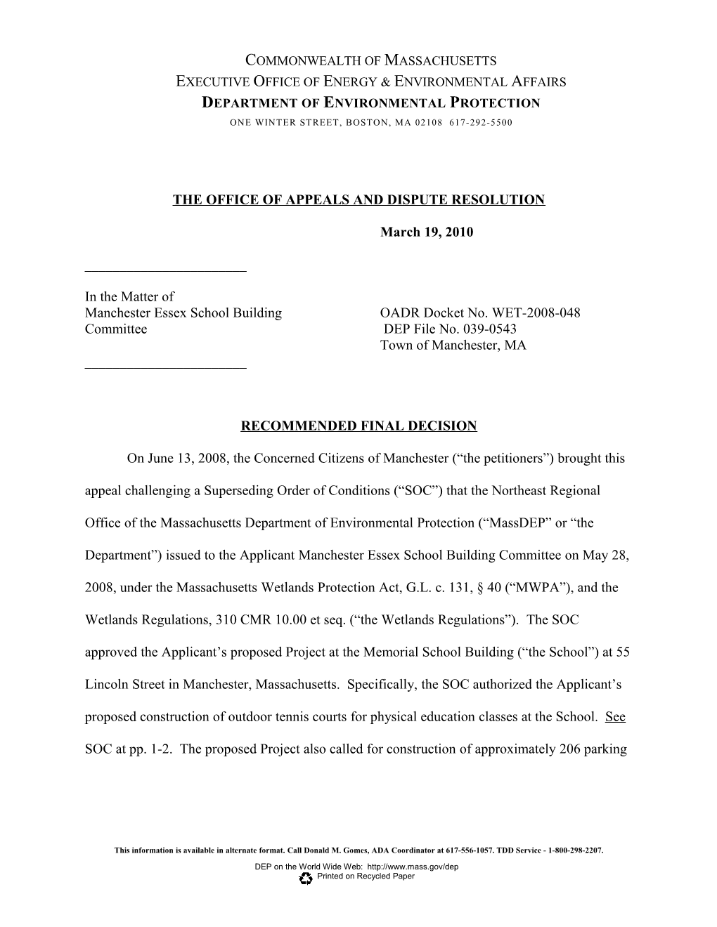 The Office of Appeals and Dispute Resolution s15