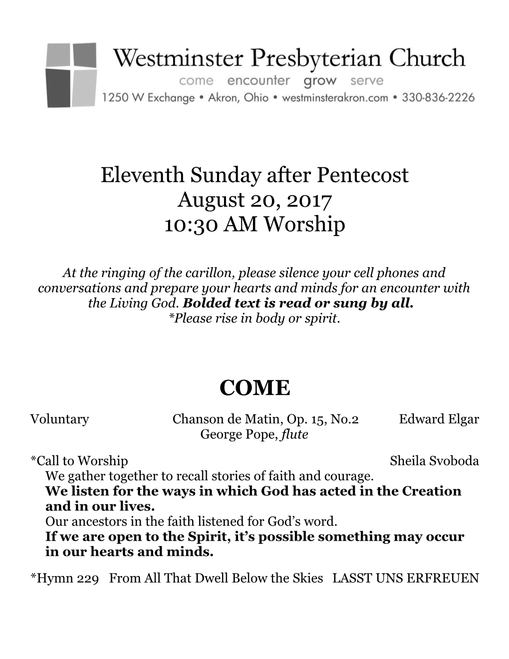 Eleventh Sunday After Pentecost