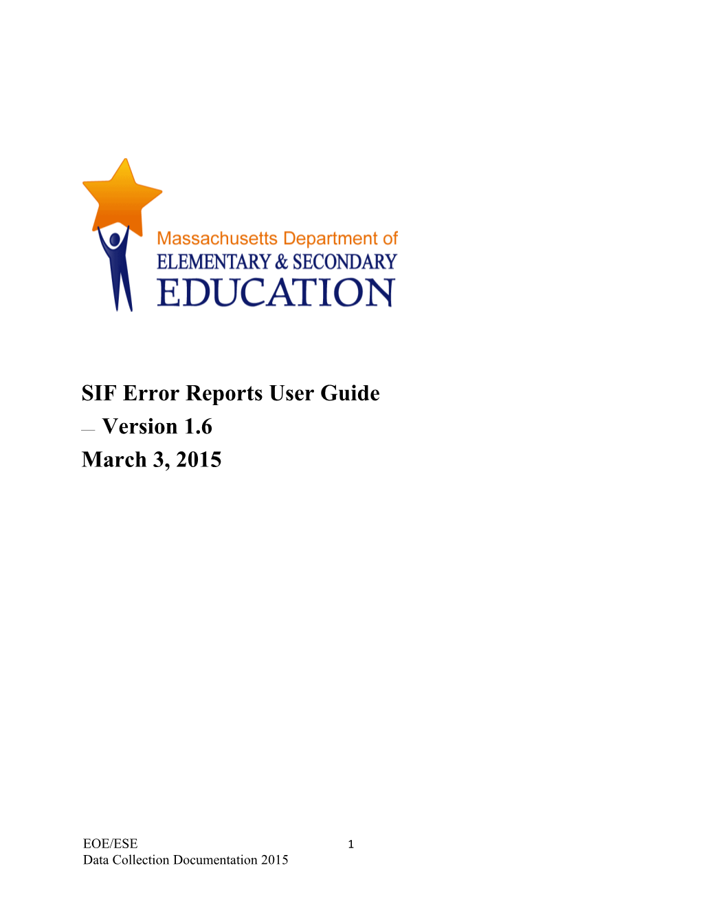 SIF Error Reports User Guide V 1.6