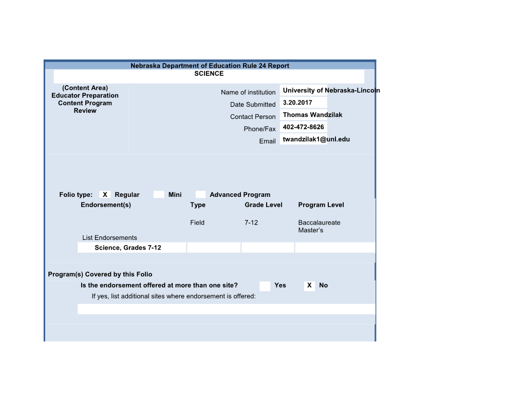 Report to the Nebraska Department of Education s2