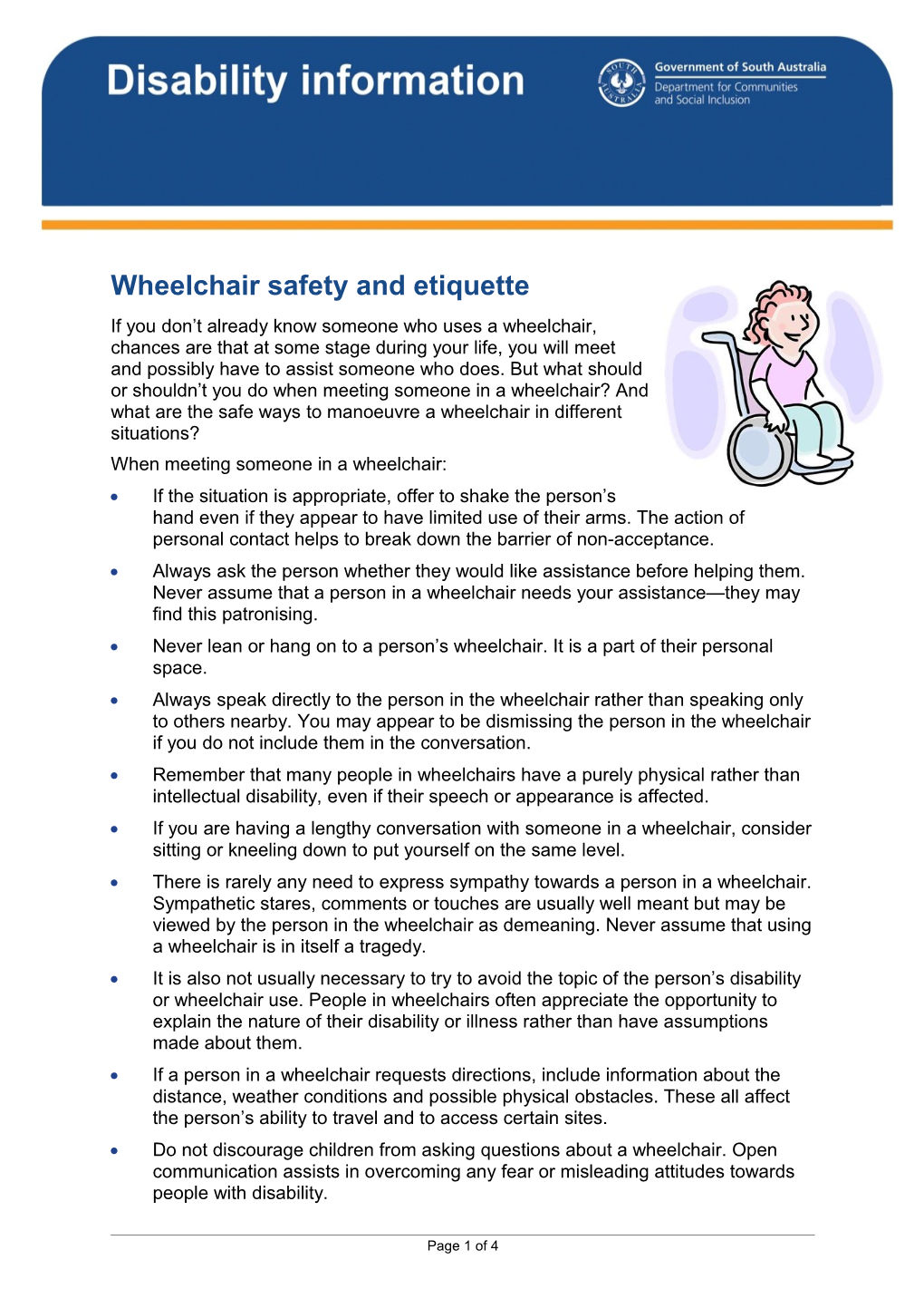 Wheelchair Safety and Etiquette