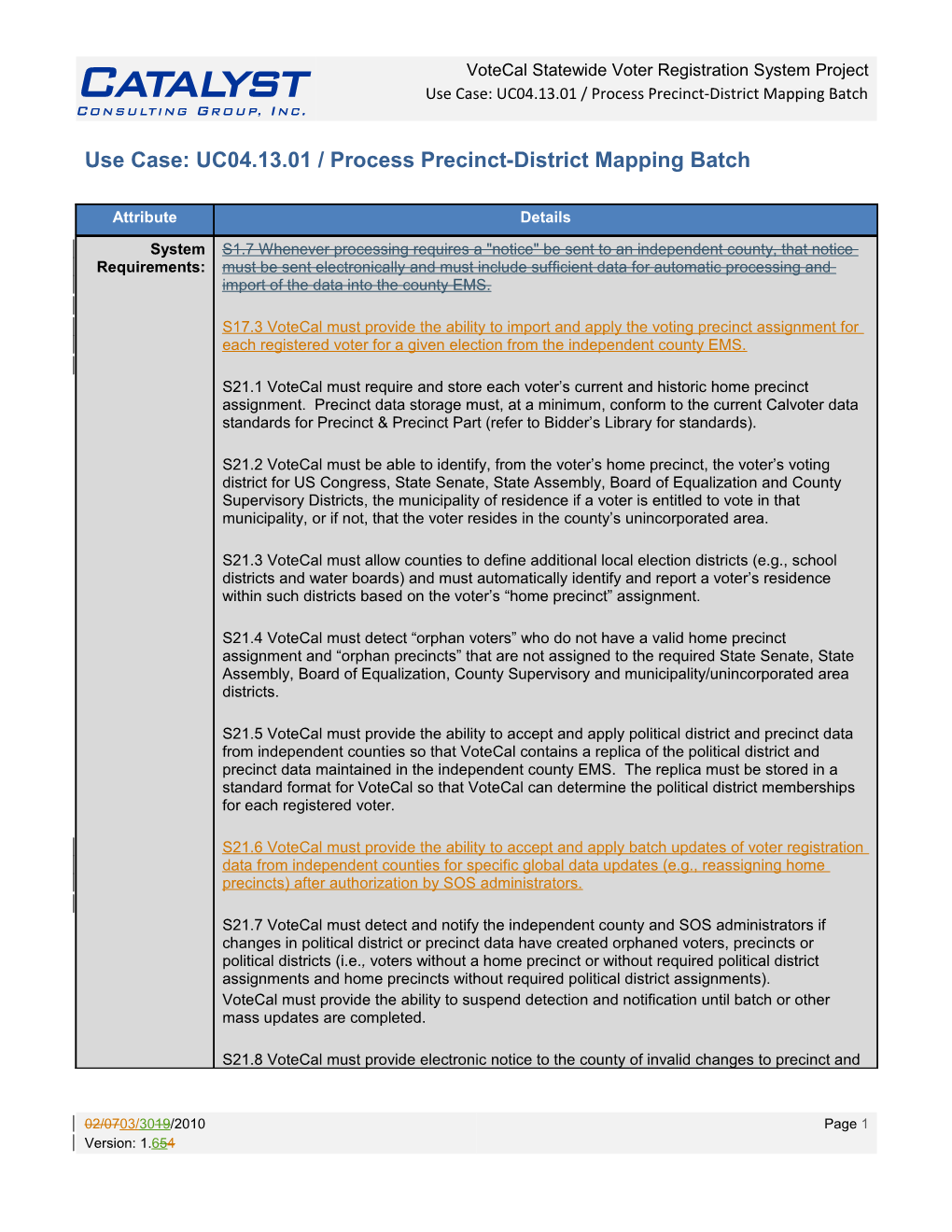 Use Case: UC04.13.01 / Process Precinct-District Mapping Batch