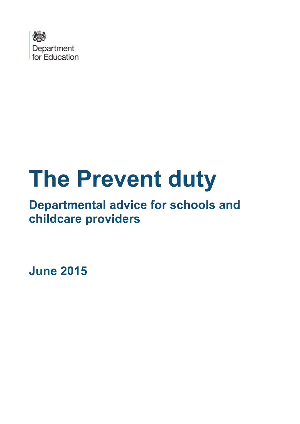 Departmental Advice for Schools and Childcare Providers