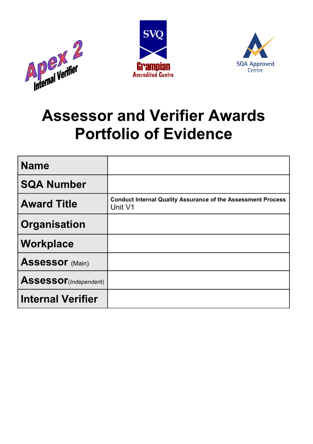 Assessor and Verifier Awards