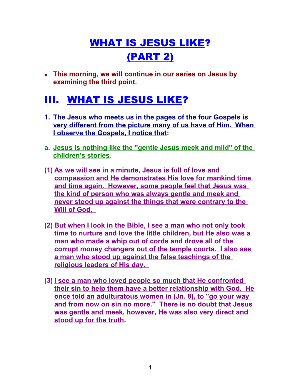 What Is Jesus Like (Part 2)