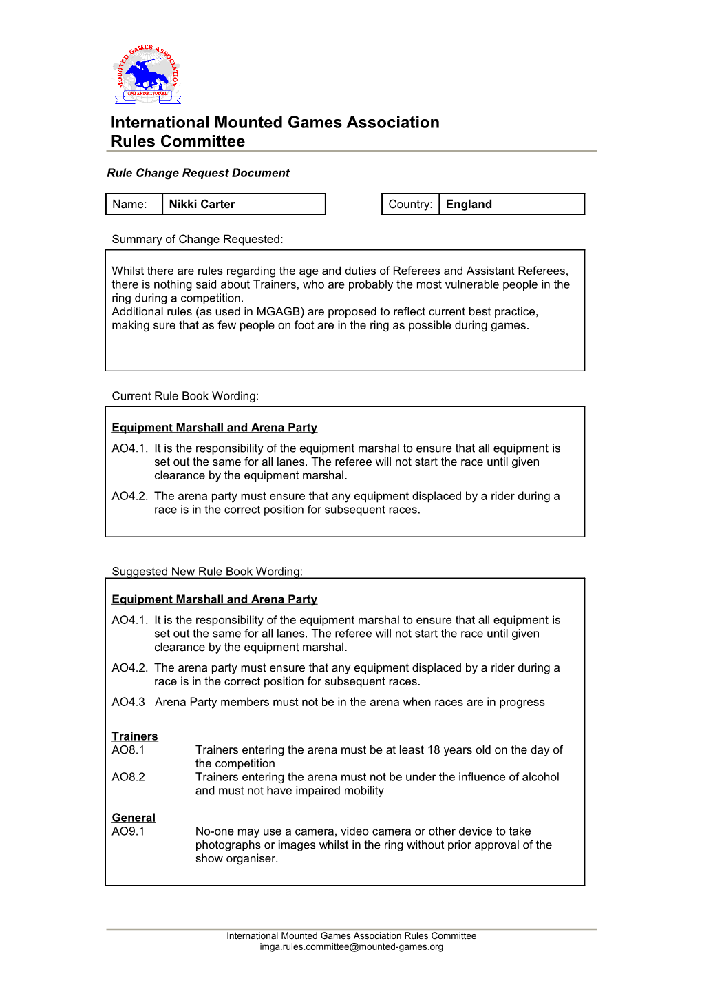 Rule Change Request Document s4