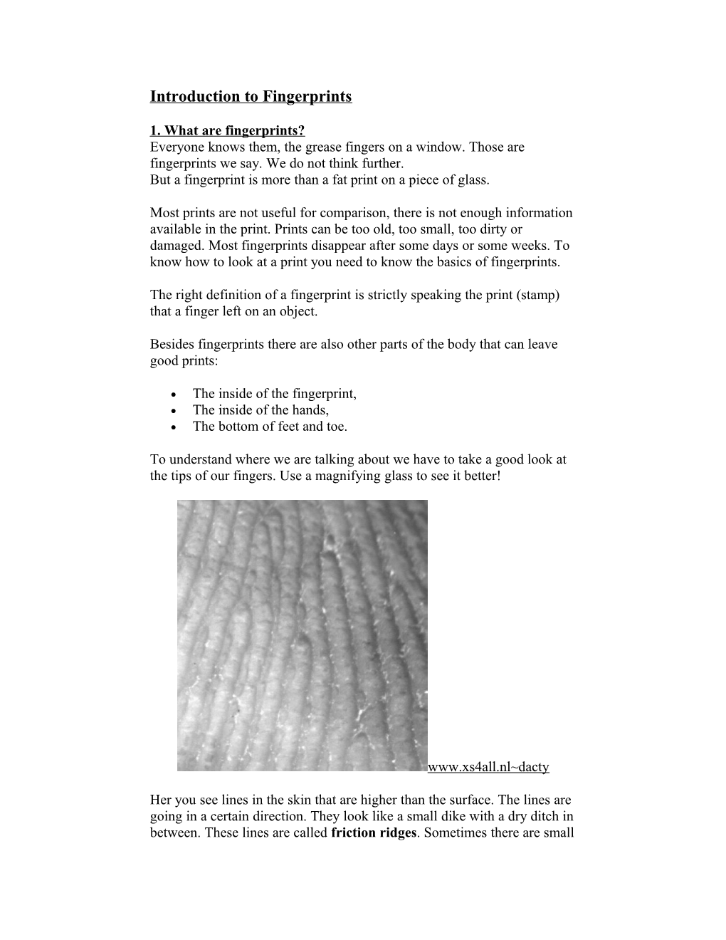 Introduction to Fingerprints
