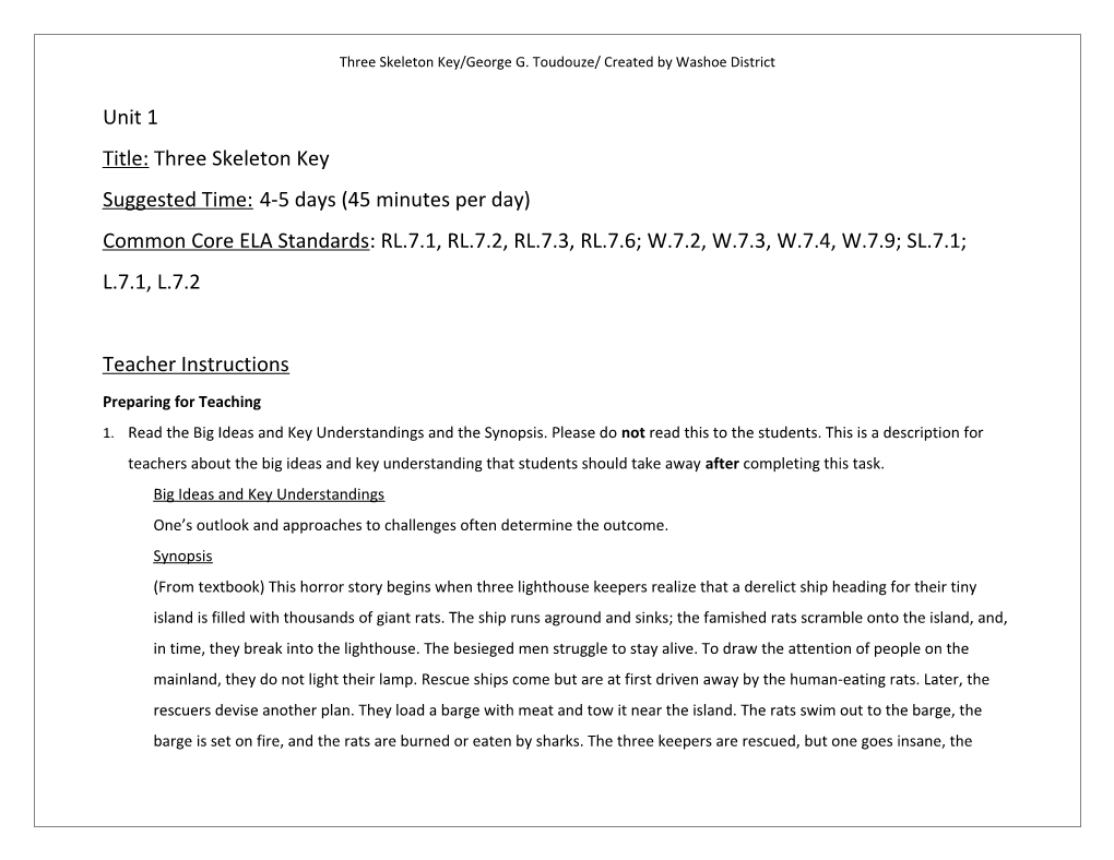 Three Skeleton Key/George G. Toudouze/ Created by Washoe District