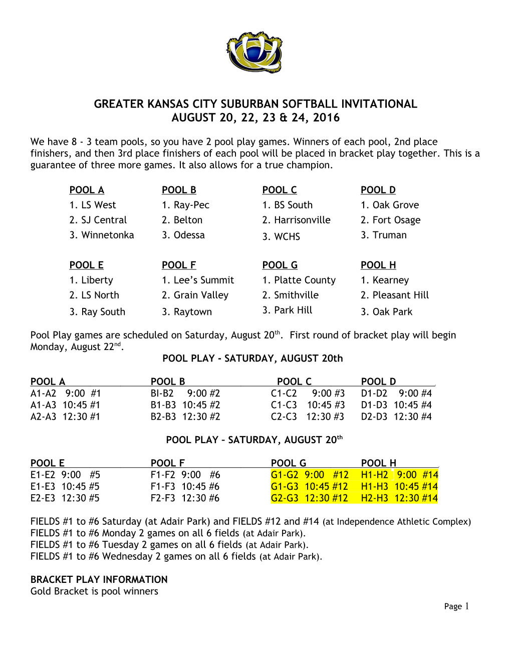 Greater Kansas City Suburban Softball Invitational