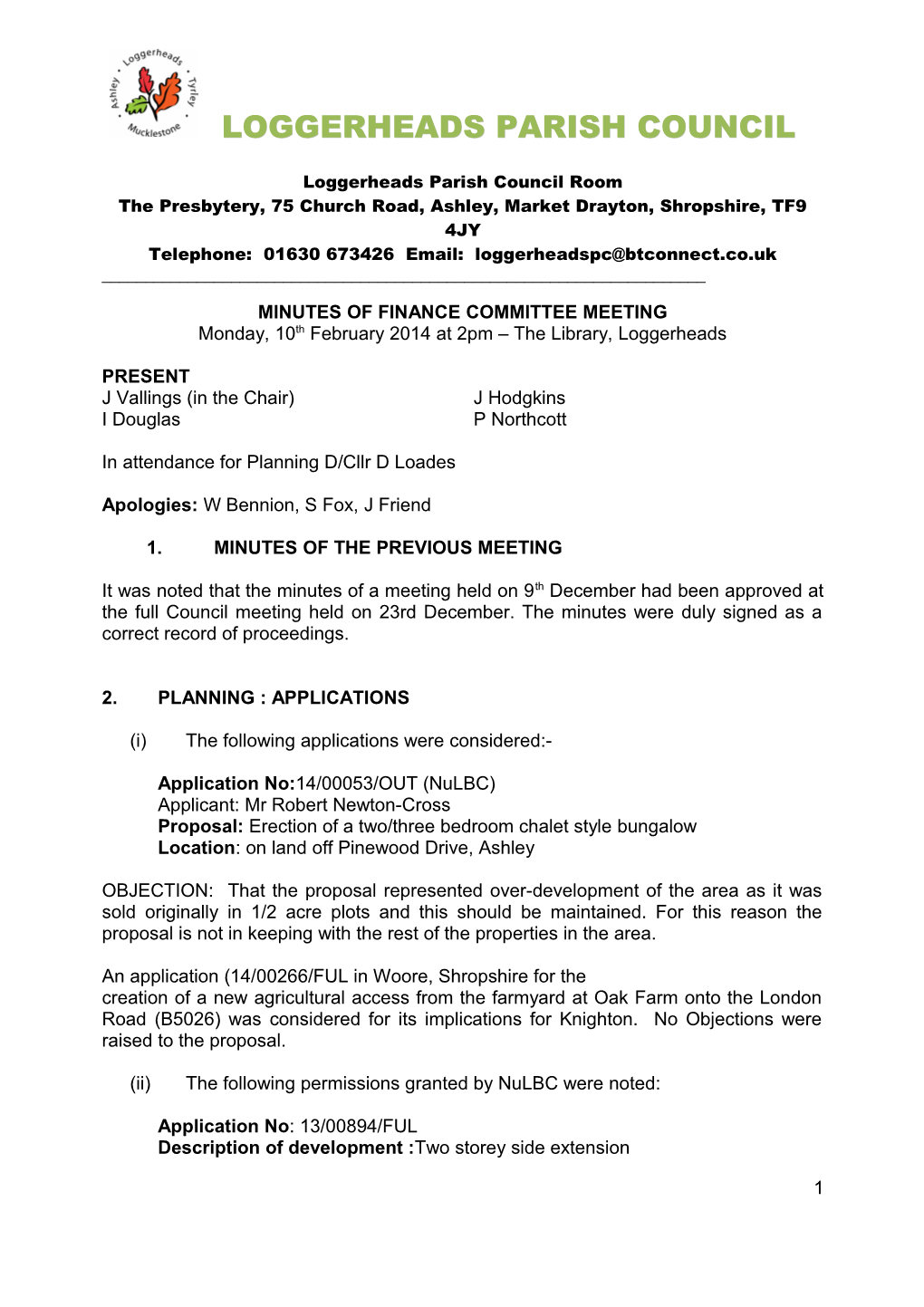 Loggerheads Parish Council s2