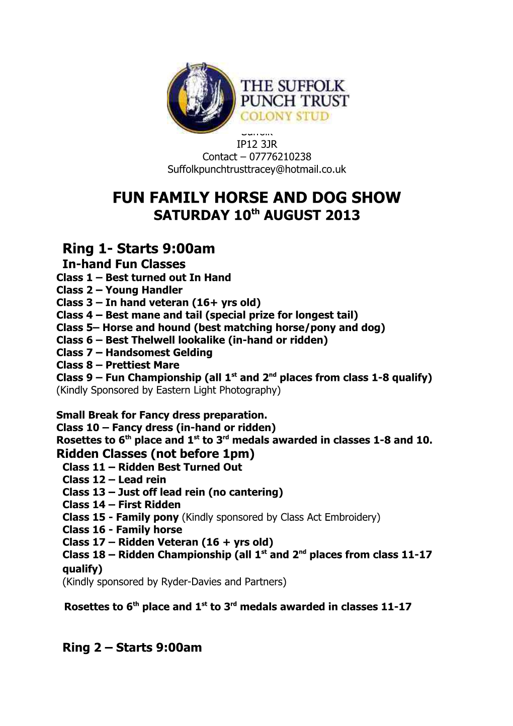 Fun Family Horse and Dog Show