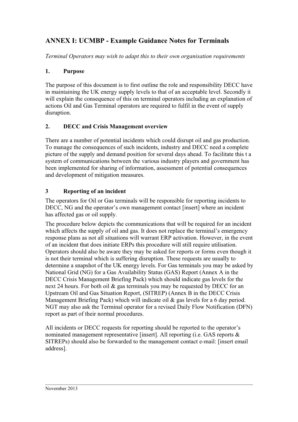 Example Guidance Notes for Terminals