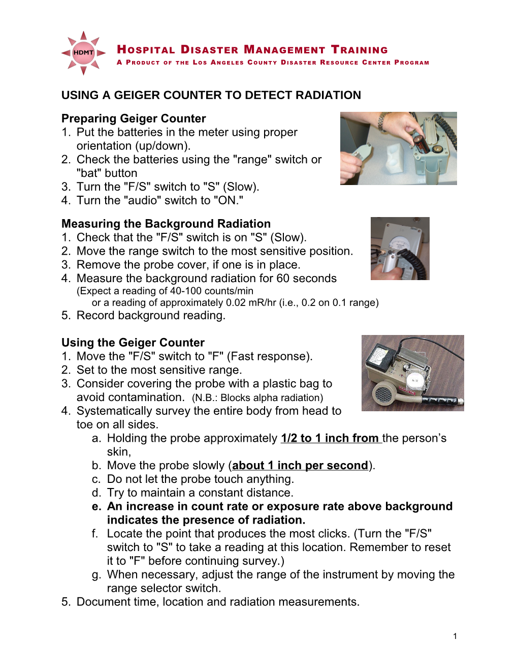 Using a Geiger Counter to Detect Radiation