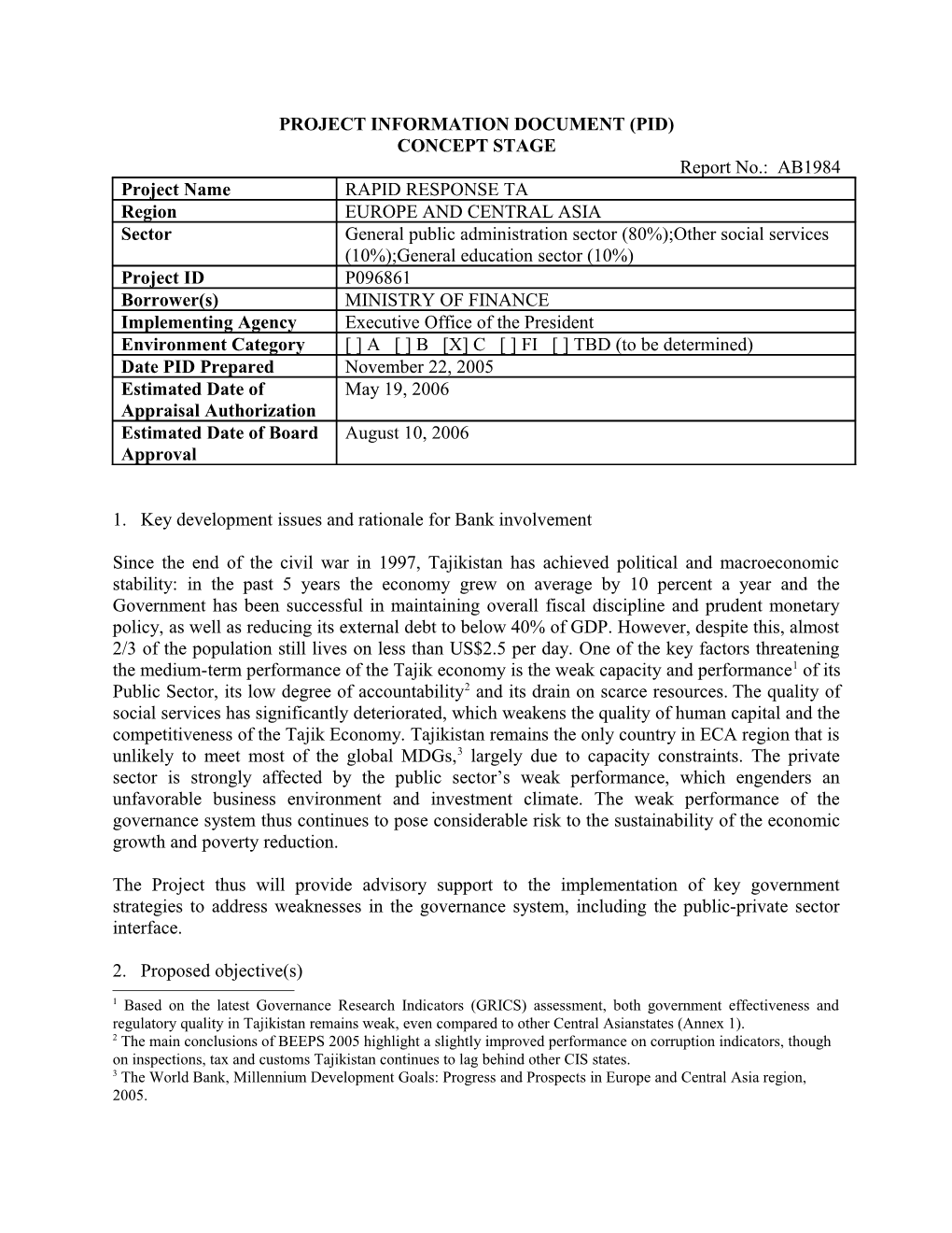 Project Information Document (Pid) s55