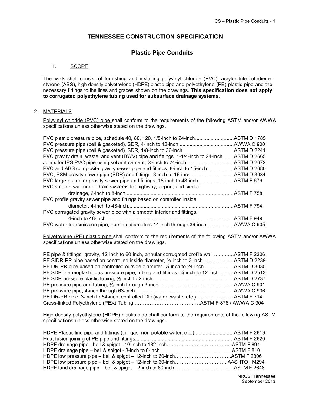 Wisconsin Construction Specification