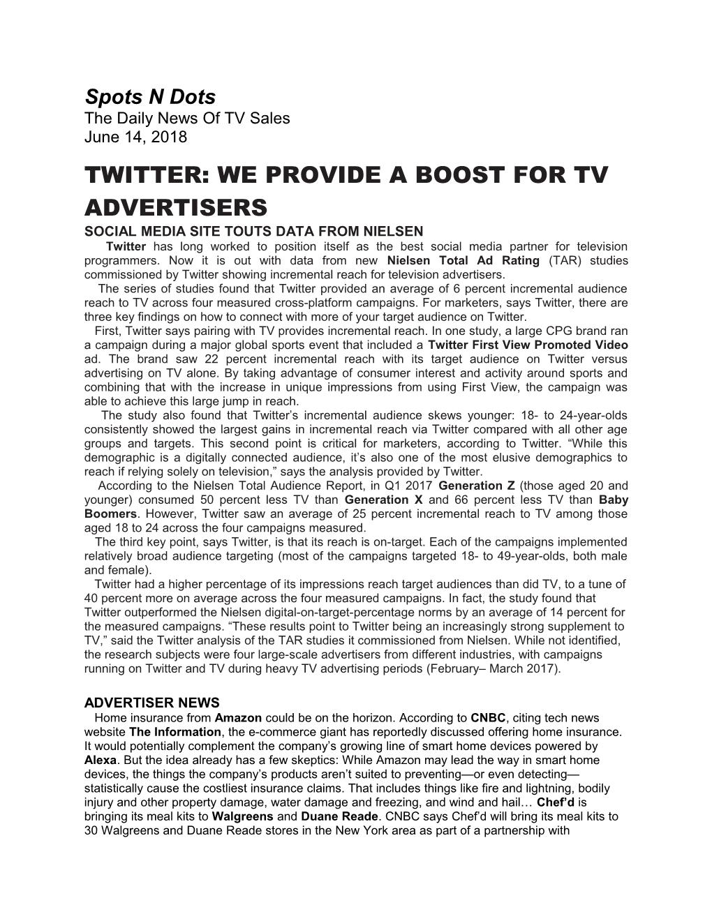 Twitter: We Provide a Boost for Tv Advertisers