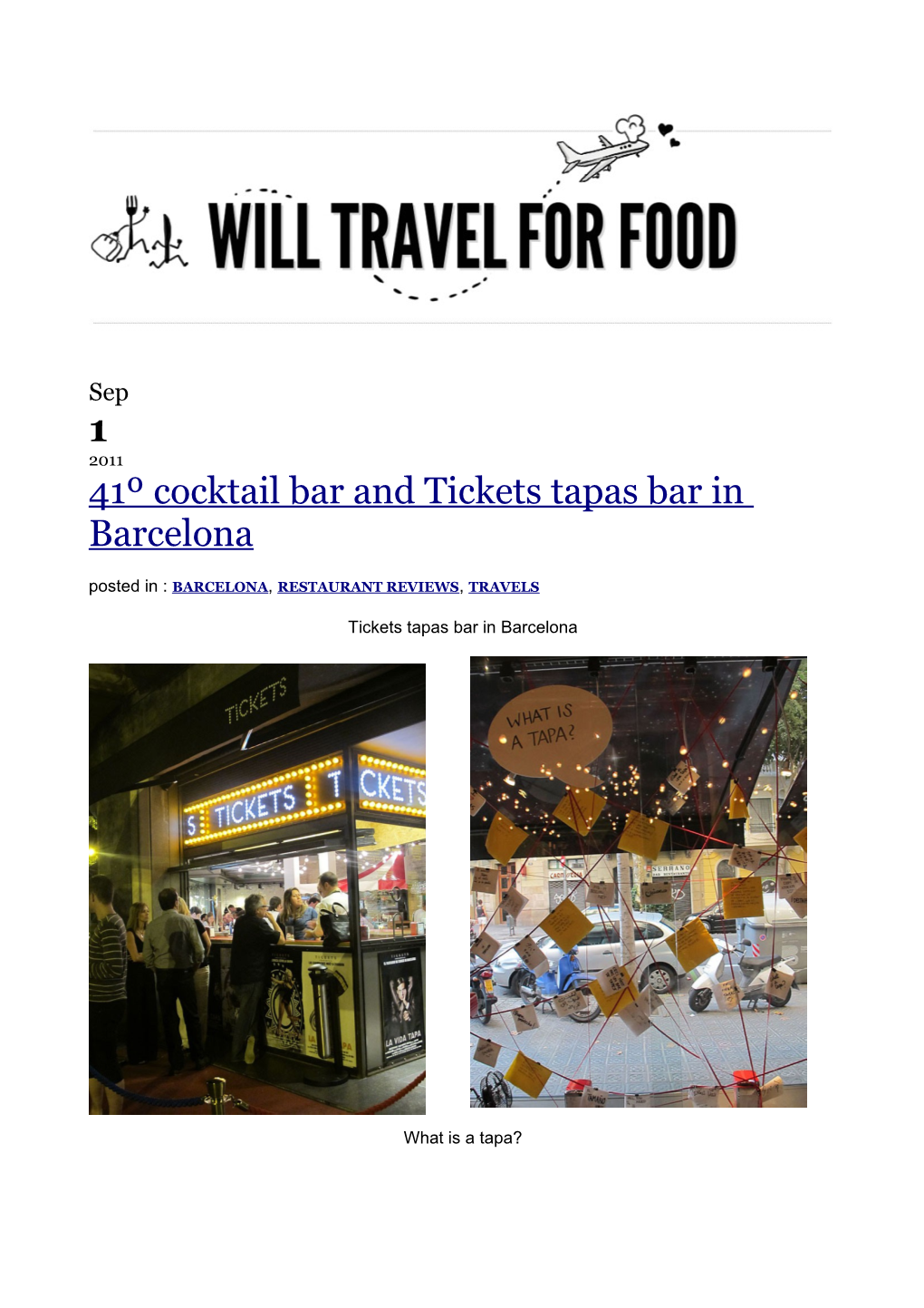 41º Cocktail Bar and Tickets Tapas Bar in Barcelona