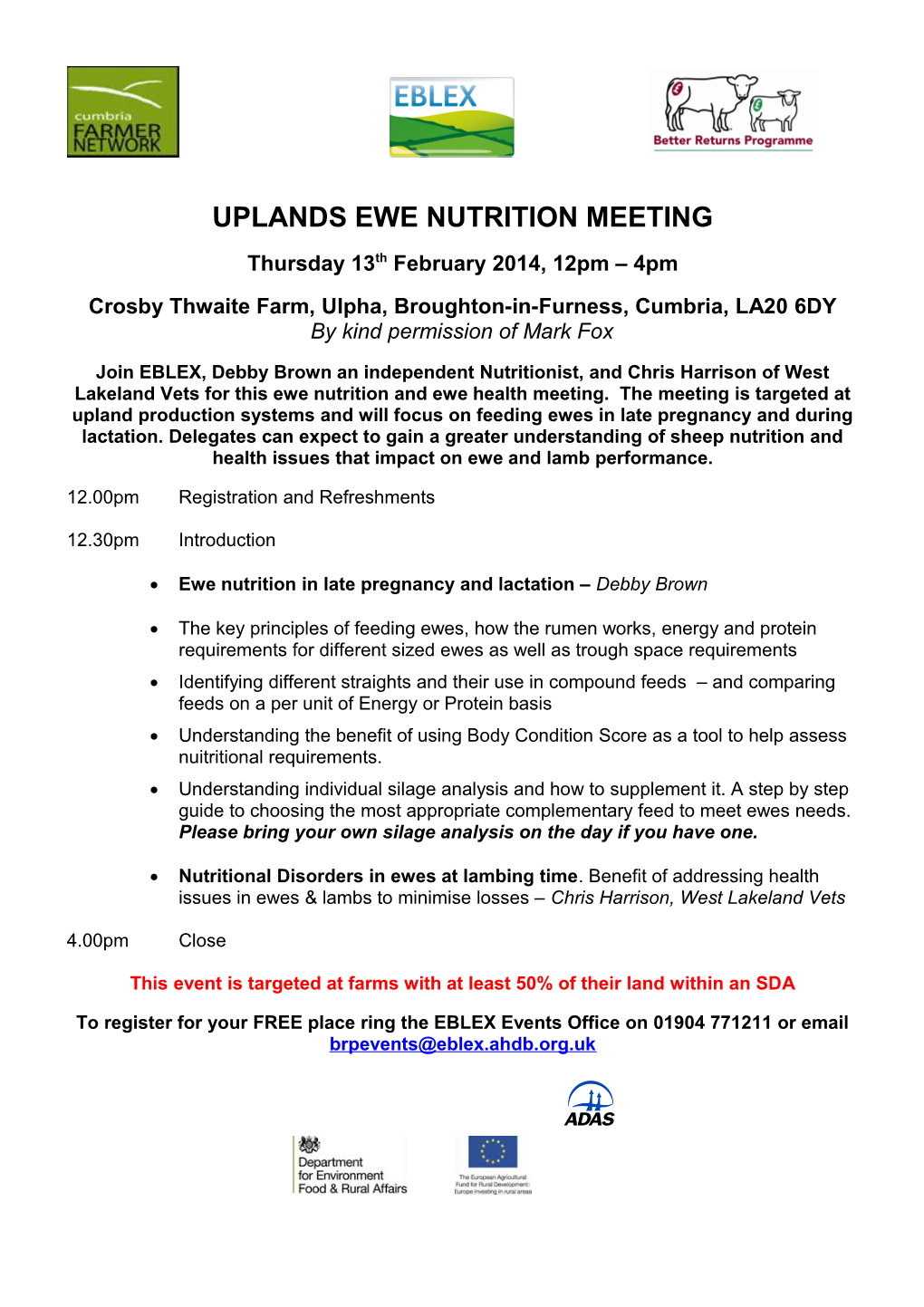Uplands Ewe Nutrition Meeting