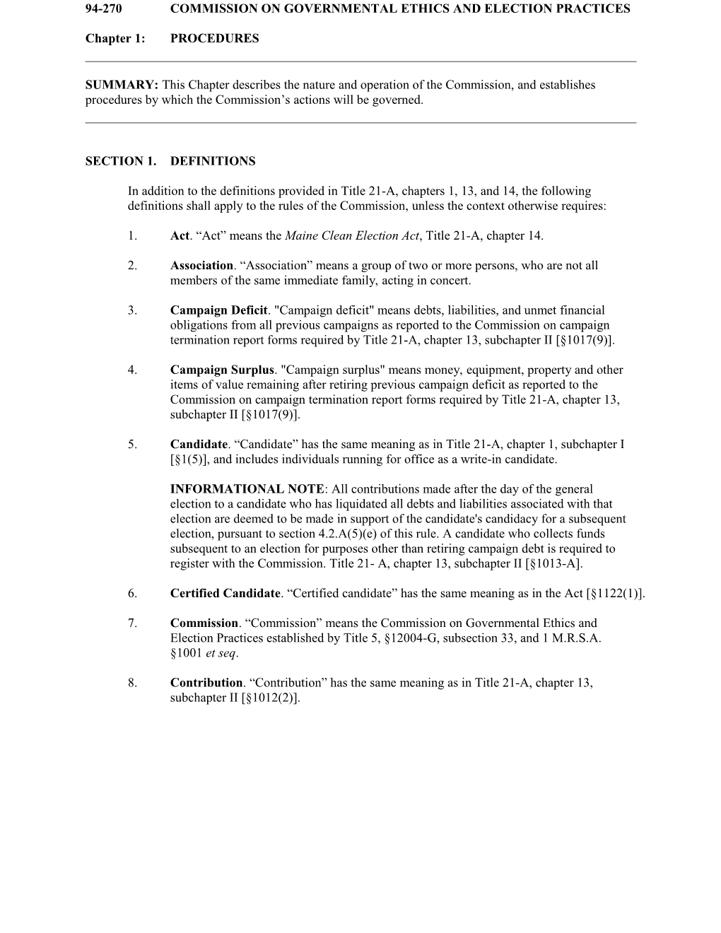 94-270 Commission on Governmental Ethics and Election Practices