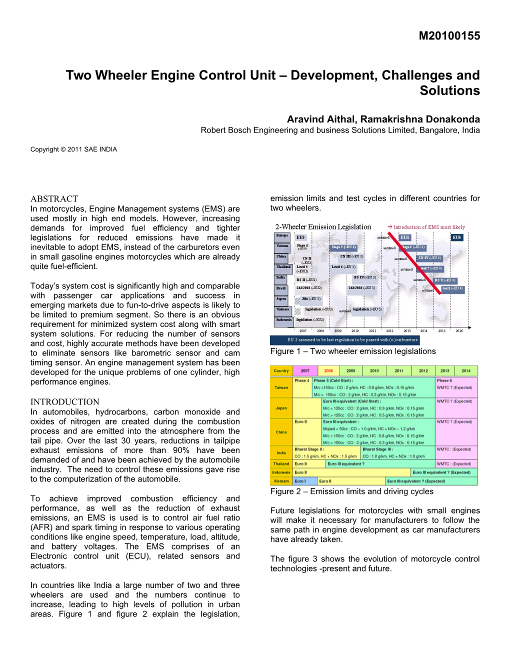 Two Wheeler Engine Control Unit Development, Challenges and Solutions