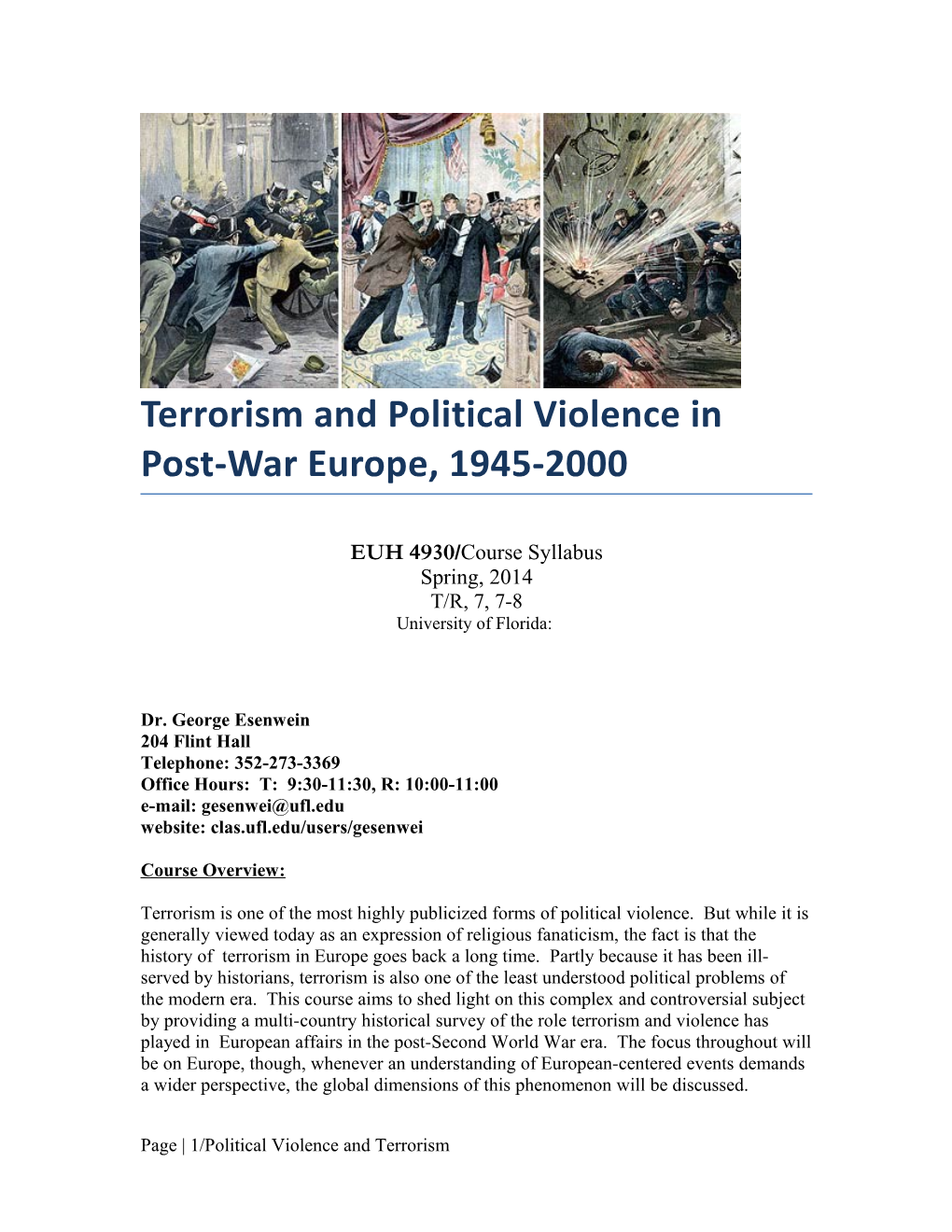 Terrorism and Political Violence in Post-War Europe, 1945-2000