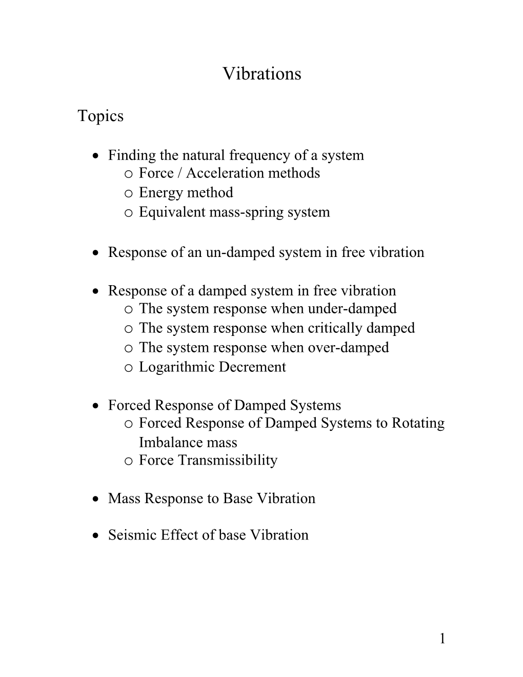 Finding the Natural Frequency of a System