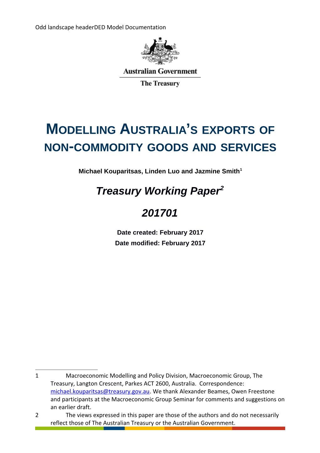 Modelling Australia S Exports of Non-Commodity Goods and Services