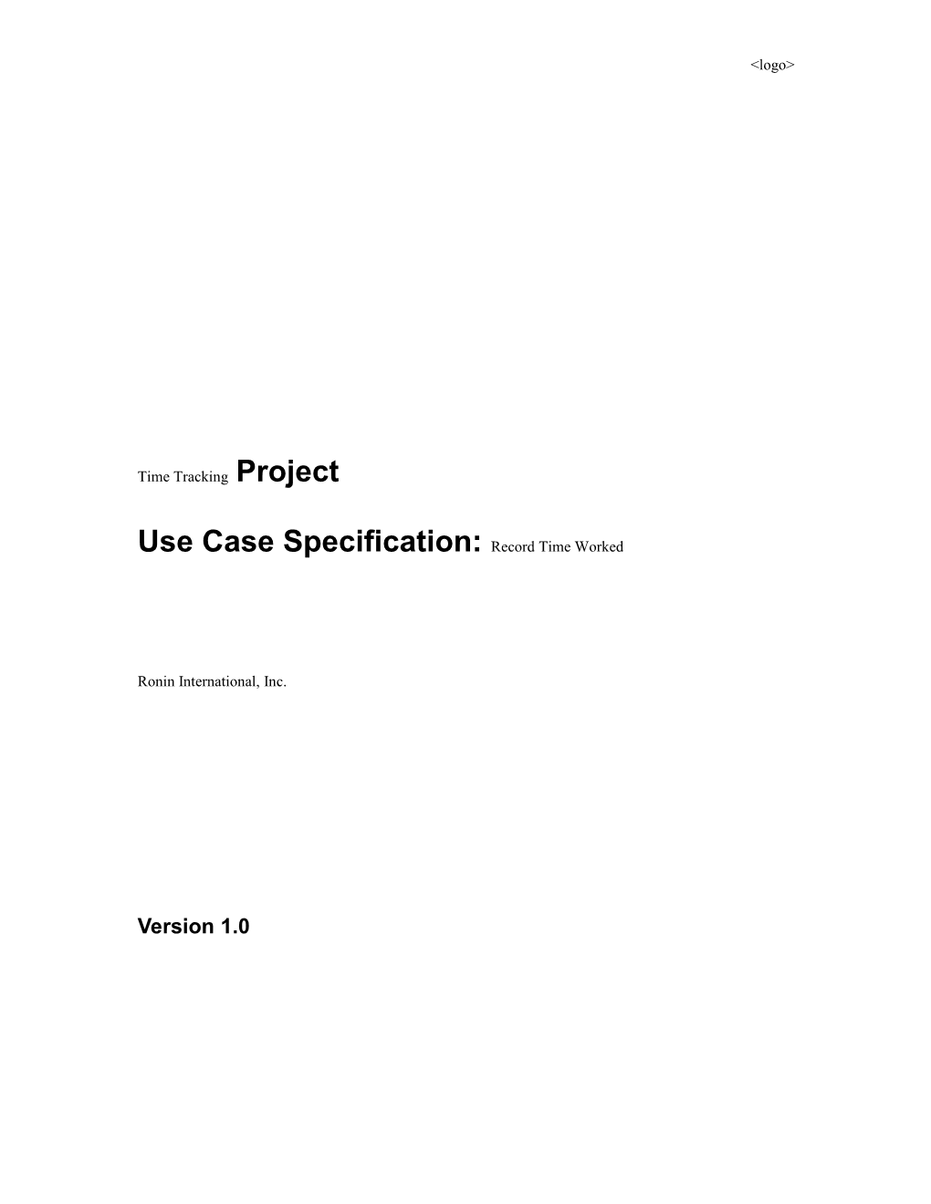 Use Case Specification