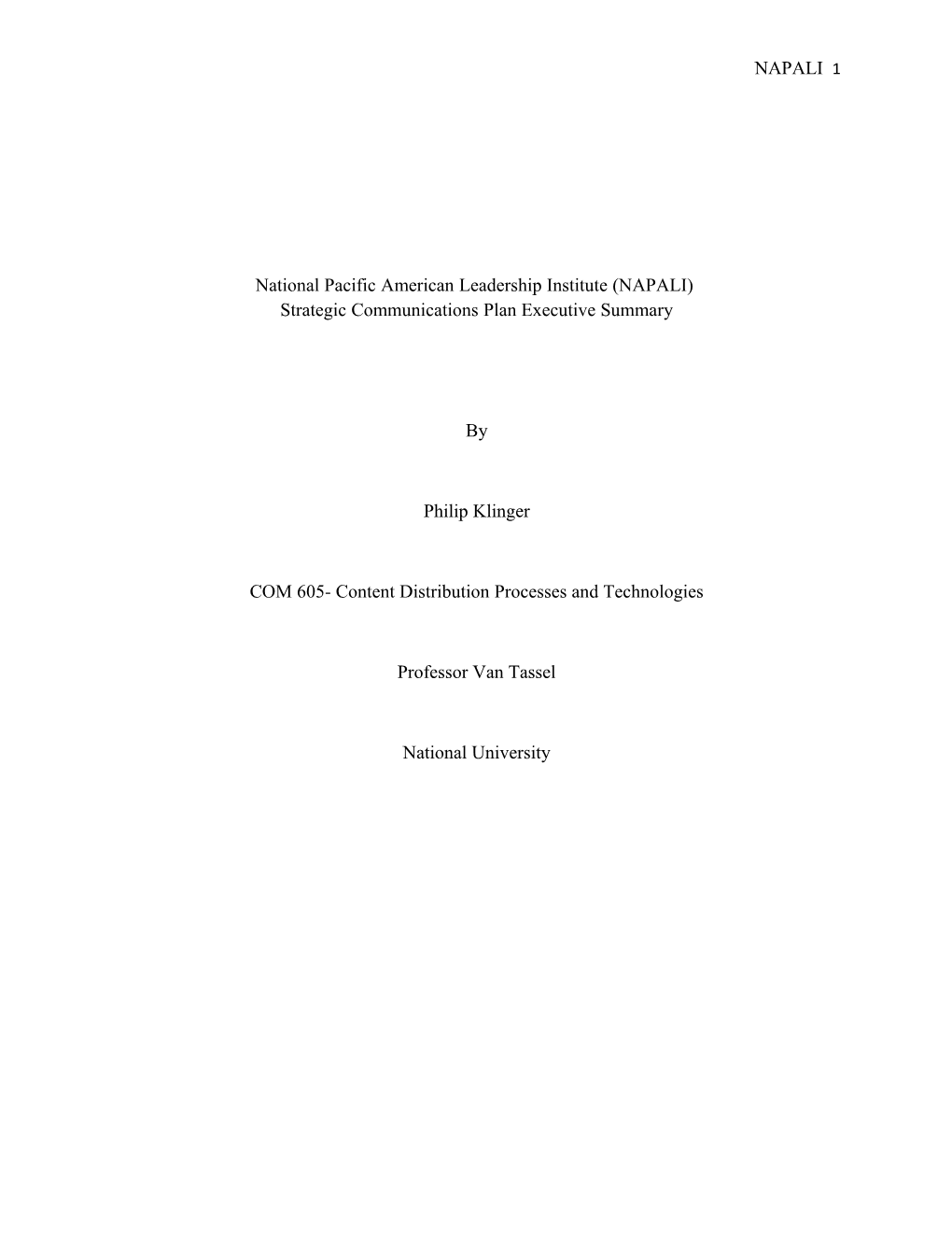 COM 605-Content Distribution Processes and Technologies