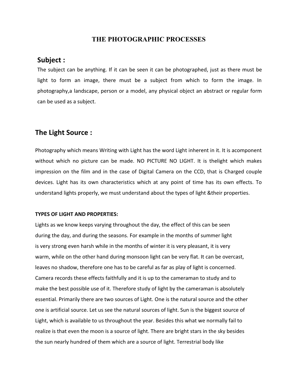 The Photographic Processes