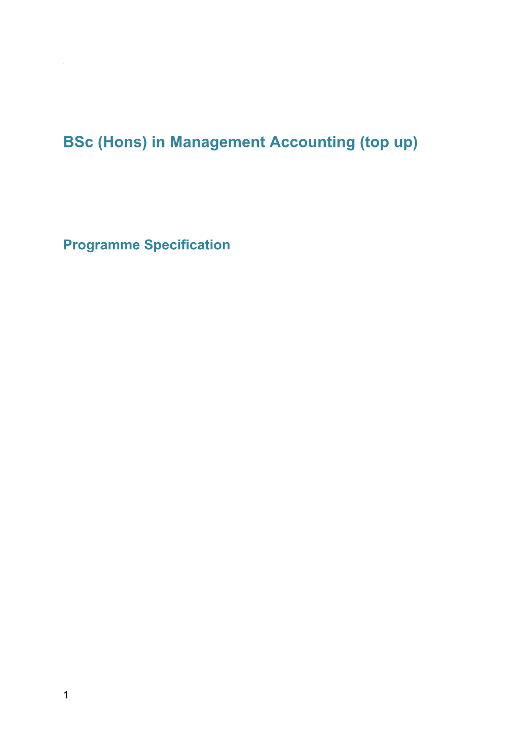 Bsc (Hons) in Management Accounting (Top Up)